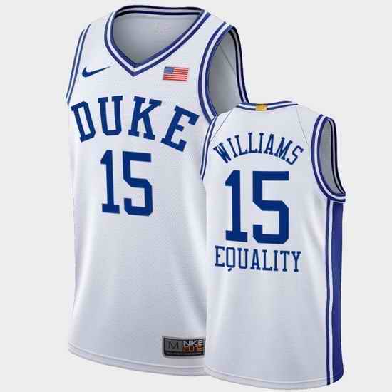 Men Duke Blue Devils Mark Williams Equality College Basketball White Blm Social Justice Jersey
